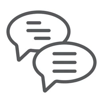 Chat line icon, message and communication, speech bubbles sign, vector graphics Stockillustratie