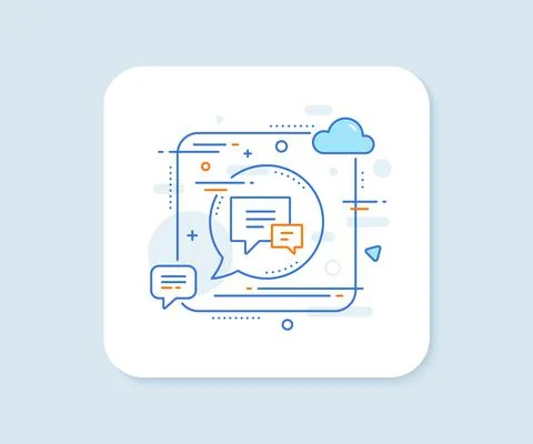 Chat line icon. Speech bubble sign. Vector Stock Illustration