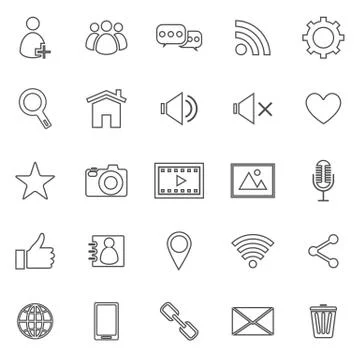 Chat line icons on white background 스톡 일러스트