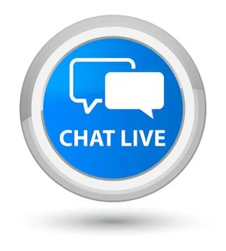Chat live prime cyan blue round button Stock Illustration