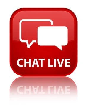 Chat live special red square button Stock Illustration