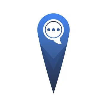 Chat location logo element design template icon Illustrazione stock