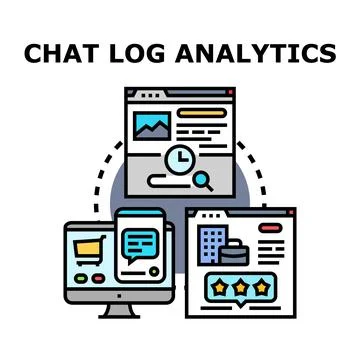 Chat log analytics tracking customer data concept イラスト素材