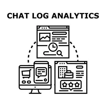Chat log analytics tracking customer data concept Stock Illustration