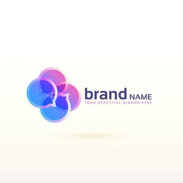 Chat logo symbol design in abstract style Stock Illustration