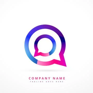 Chat logo template design illustration Stock Illustration