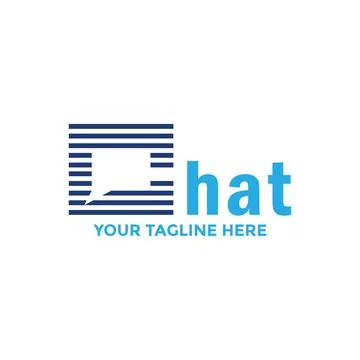 Chat logo for your apps or company. Template chat logo. Flat style logo chat. Stock Illustration