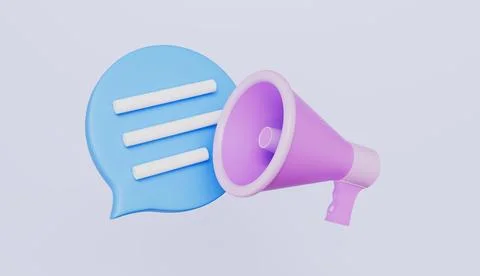 Chat megaphone speaker 3d illustration isolated on white background Stockillustratie