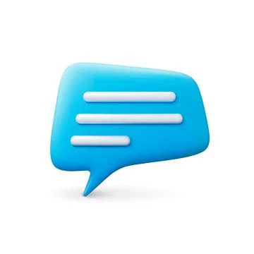 Chat message balloon 3d effect. Isolated speech bubble elements, realistic talk Stock Illustration