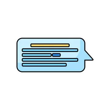 Chat message bubble highlighted text line vector icon Stock Illustration