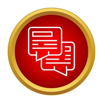 Chat message bubble icon communicating discussion Stock Illustration