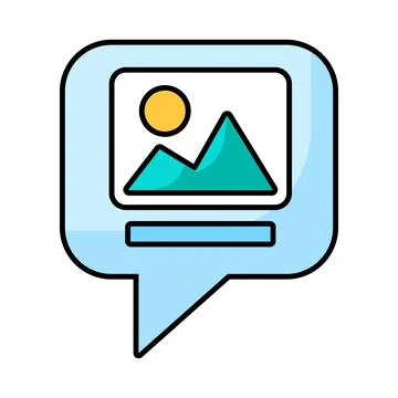 Chat message bubble image photo gallery vector icon Stock Illustration