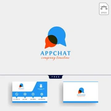 Chat message bubble logo template and business card Stock Illustration