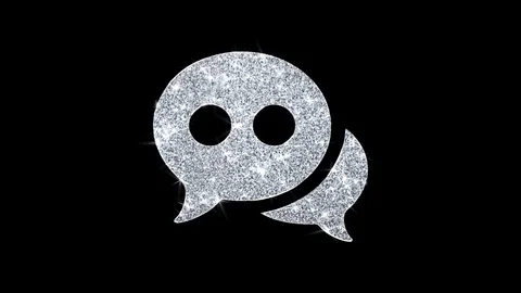 Chat Message Bubble, Talk Icon Shining Glitter Loop Blinking Particles . Stock Footage 116056908