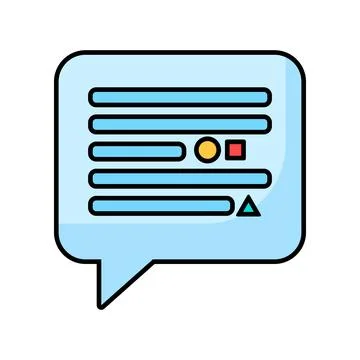 Chat message bubble text formatting shapes vector icon Stock Illustration
