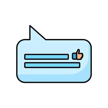 Chat message bubble thumbs up like vector icon Stock Illustration