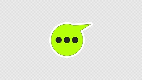 Chat message bubble typing digital sticker animation Stock Footage 332224169