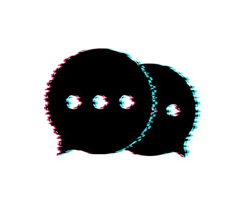 Chat Message Bubbles glitch icon on white background. Vector stock illustration. Stock Illustration