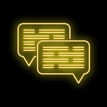 Chat message bubbles glowing neon light icon Stock Illustration