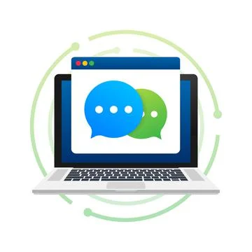 Chat Message Bubbles icon on white background. Vector stock illustration. 스톡 일러스트