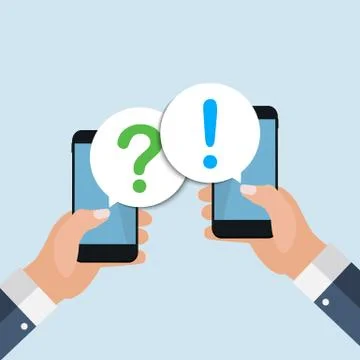 Chat message bubbles on smartphone screen, social networ concept. Vector illu Stock Illustration