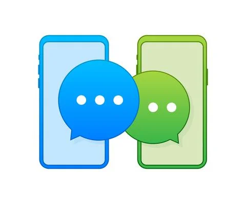 Chat Message Bubbles on smartphone screen. Social network. Messaging. Vector Stock Illustration