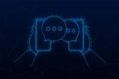 Chat Message Bubbles on smartphone screen. Social network. Messaging. Vector Stock Illustration