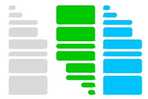 Chat message bubbles, text and phone messenger Illustrazione stock