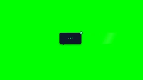 Chat message comment bubble pop animation on green screen Vídeo Stock 344371396
