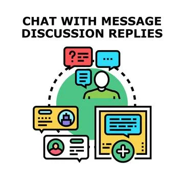 Chat message discussion replies concept icon Stock Illustration