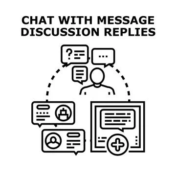 Chat message discussion replies concept icon Stock Illustration