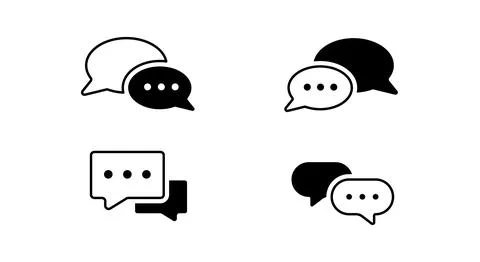Chat message icon set, Chat speech bubble message design Illustration