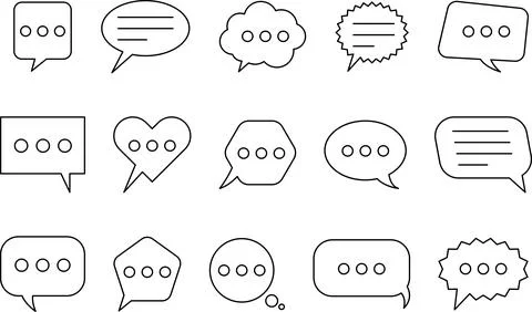 Chat Message Line Icon Set. Speech Bubble, Dialogue, chatting, message box icon Stockillustratie