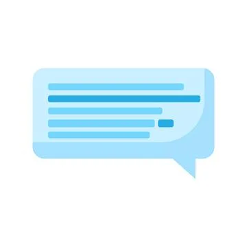 Chat message line speech bubble comment flat vector icon Stock Illustration