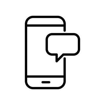 Chat message mobile notification phone smartphone icon Stock Illustration
