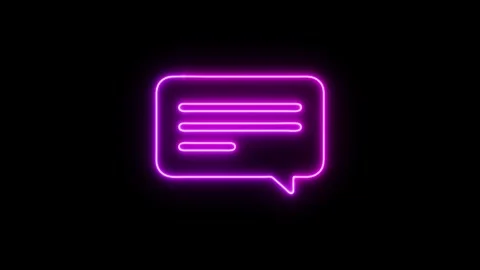 Chat message neon text bubble smooth looping motion Stock Footage 323313187