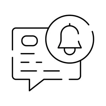 Chat message notification bell icon concept Stock Illustration