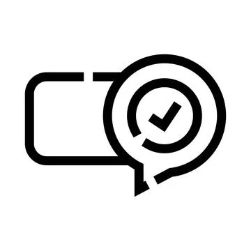 Chat message notification with loading checkmark icon Stock Illustration