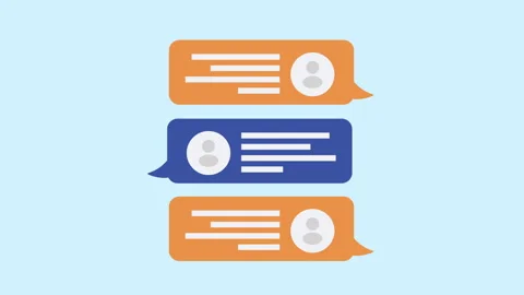 Chat message online 2d animation with alpha matte Stock Footage 336039231