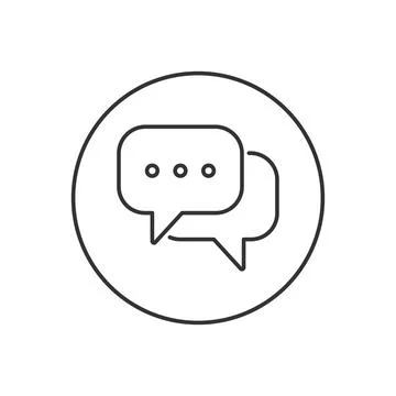 Chat Message Related Line Icon Stock Illustration