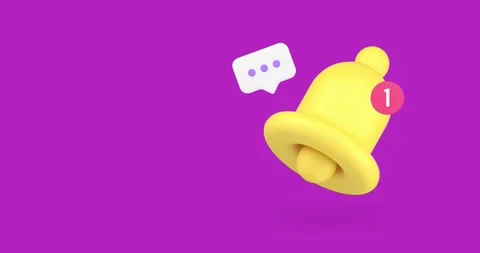 Chat message ring bell notification  3d icon animation Stock Footage 276474197