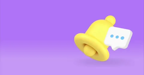 Chat message ring bell notification incoming inbox 3d icon animation loop Stock Footage 281634983
