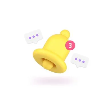 Chat message ring bell notification incoming email letter electronic mail inb Stock Illustration