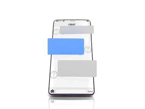Chat message on smartphone chat window in the smartphone empty message fields Illustrazione stock