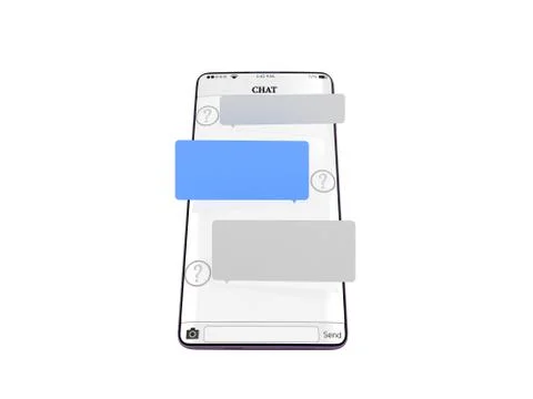 Chat message on smartphone chat window in the smartphone empty message fields Stock Illustration