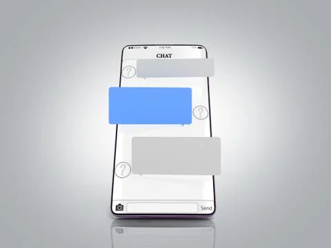 Chat message on smartphone chat window in the smartphone empty message fields Illustrazione stock