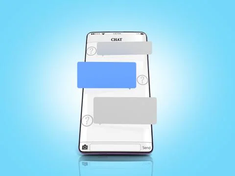 Chat message on smartphone chat window in the smartphone empty message fields Stock Illustration