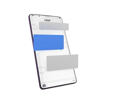 Chat message on smartphone chat window in the smartphone empty message fields Stock Illustration