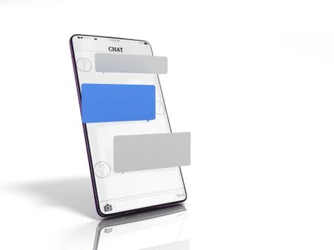Chat message on smartphone chat window in the smartphone empty message fields Illustrazione stock