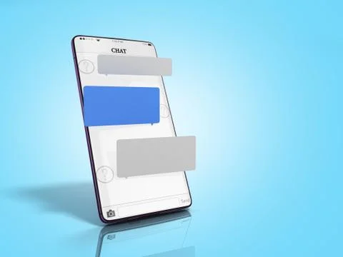 Chat message on smartphone chat window in the smartphone empty message fields Stock Illustration